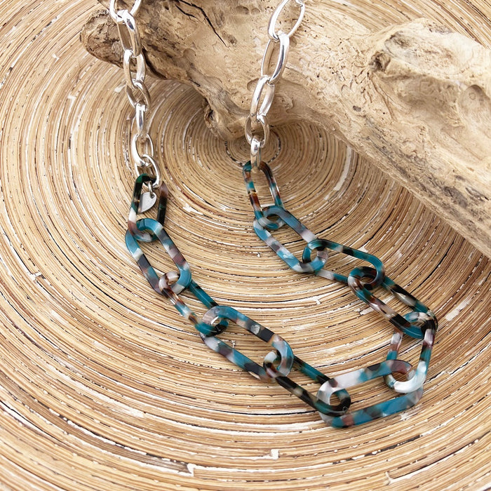 Schakel ketting Resina Turquesa