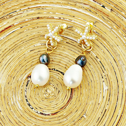 Oorbellen Pearl Starfish Duo - HanneHaves