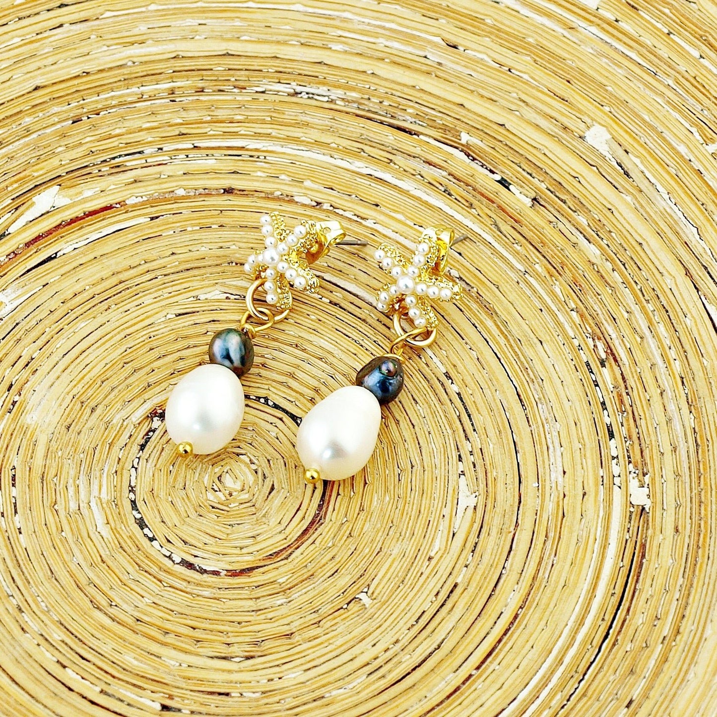 Oorbellen Pearl Starfish Duo - HanneHaves