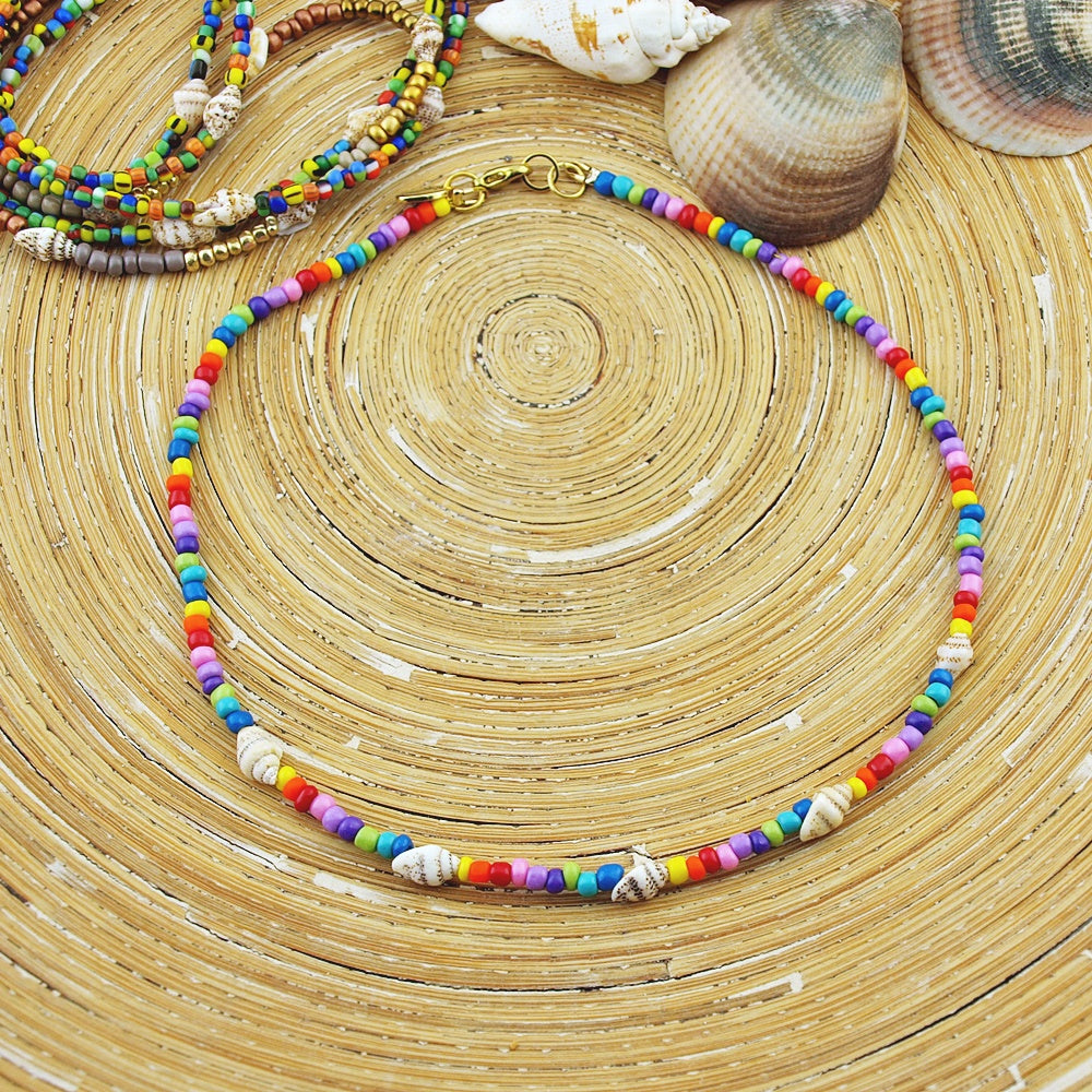 Korte ketting Rainbow Shell