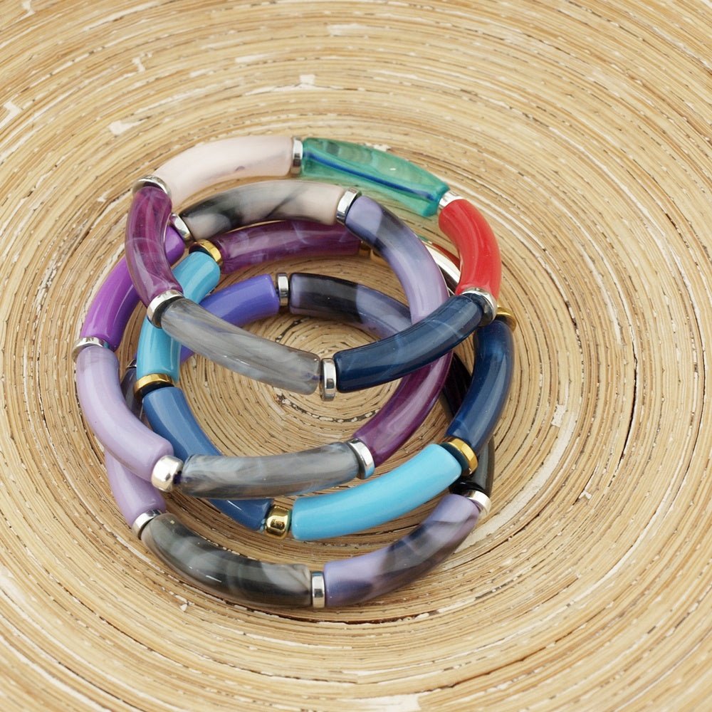 Armband Tube Herfstkleuren zilver - HanneHaves