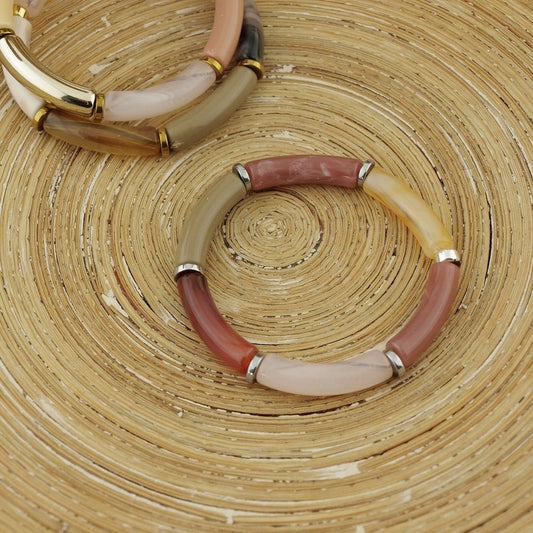 Armband Tube Herfstkleuren zilver - HanneHaves