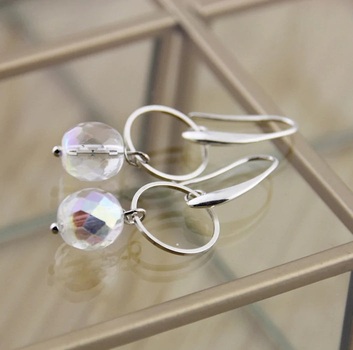 Oorbellen Loops Crystal Silver