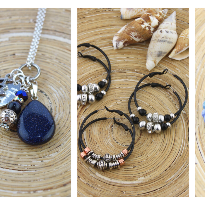 Blauw, zwart gecombineerd met zilver