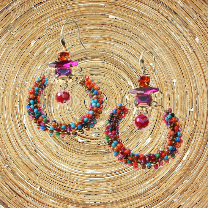 Oorbellen Multi Color Circle