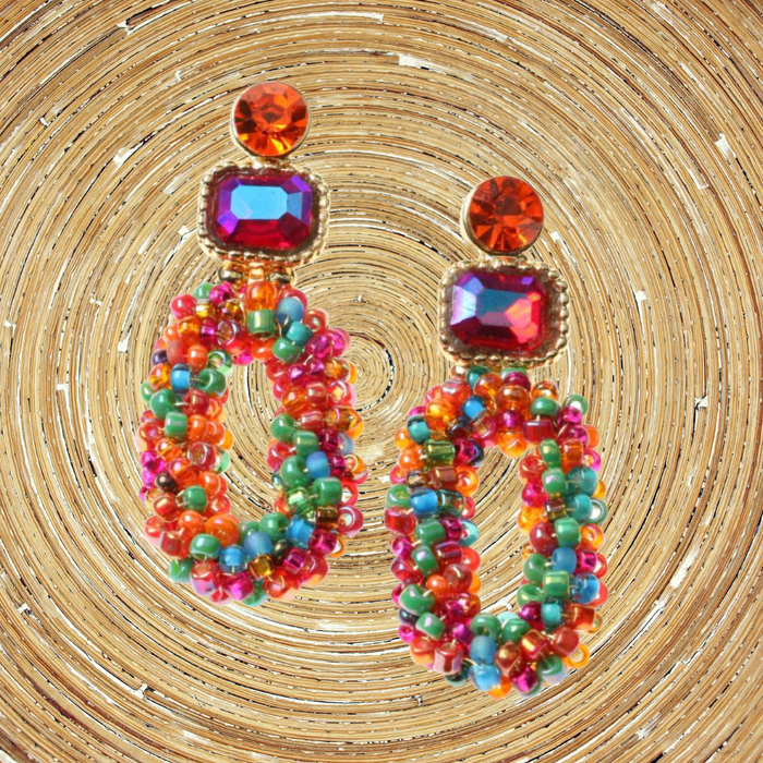 Oorbellen Multi Color Oval