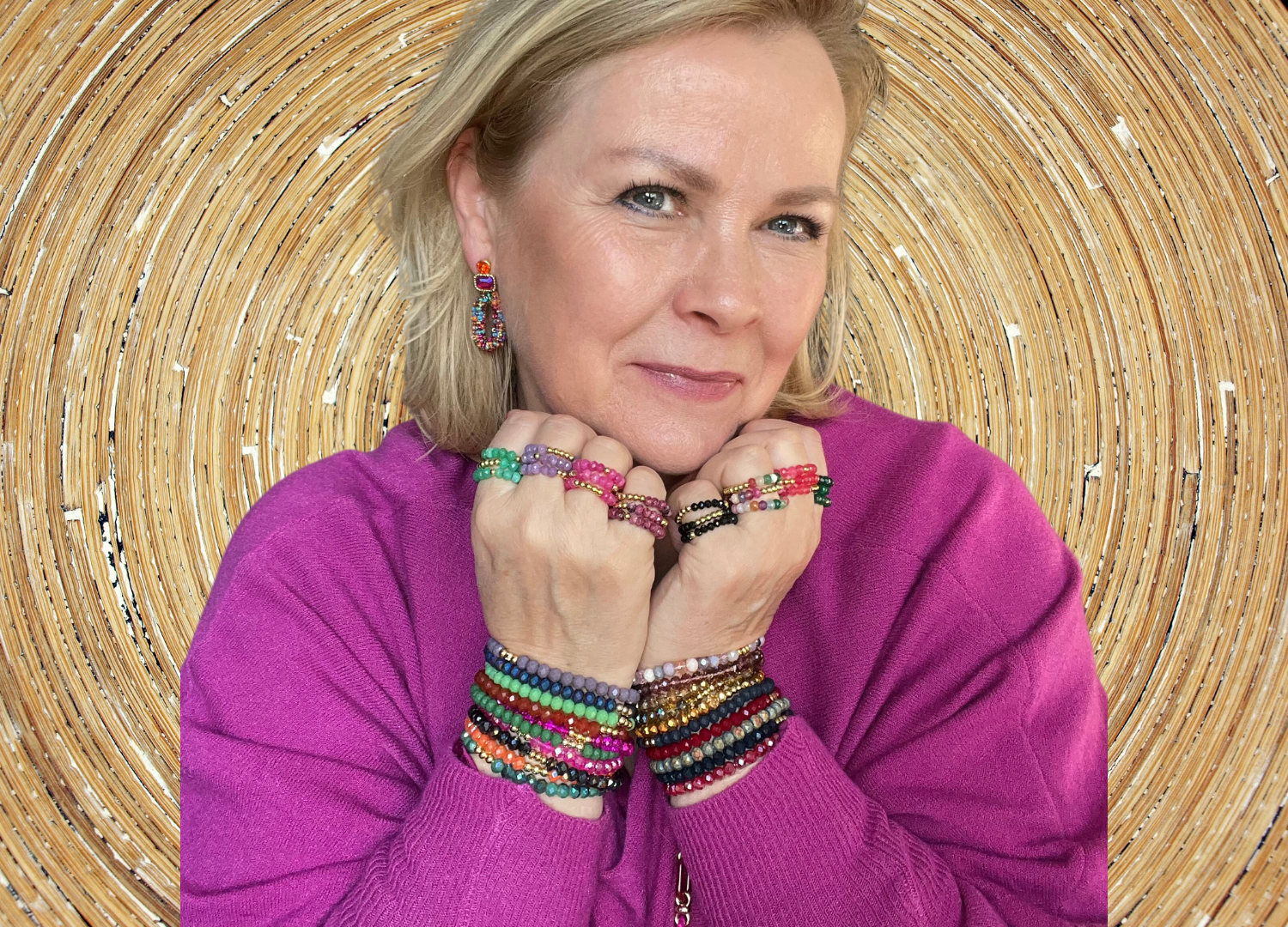 armbanden en ringen van facet kralen in alle kleuren bij HanneHaves
