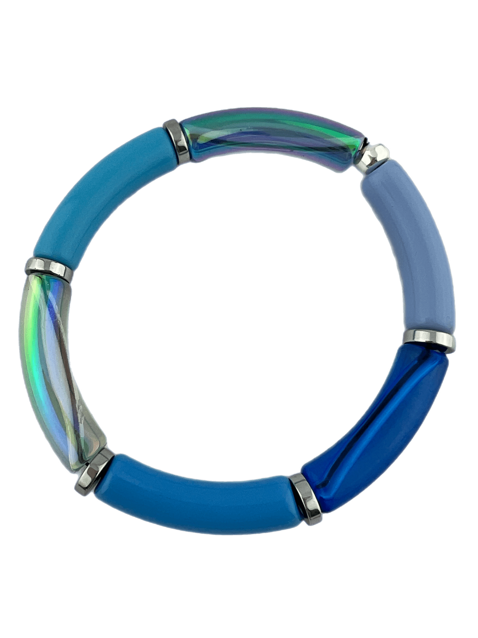Armband Tube winterkleuren blauw mix zilver - HanneHaves