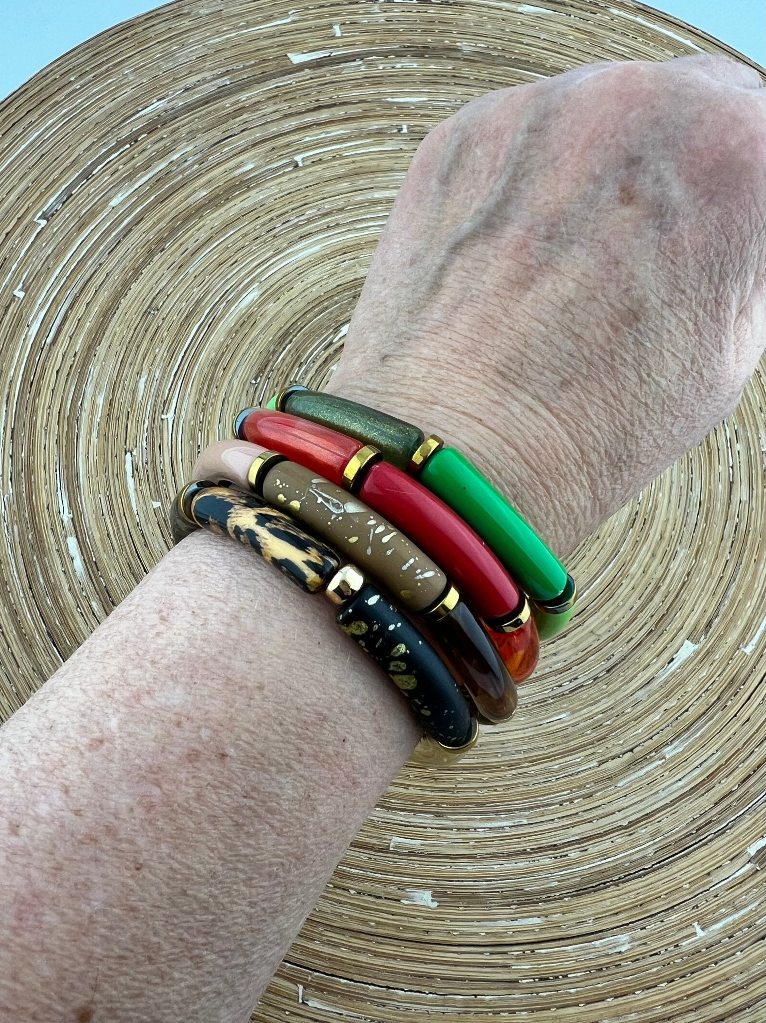 Armband Tube winterkleuren mix goud - HanneHaves