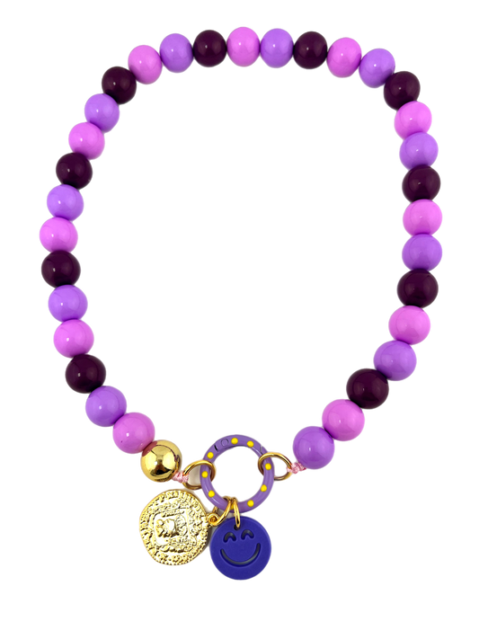 Ketting Big Beads paars 14 mm (kopie)