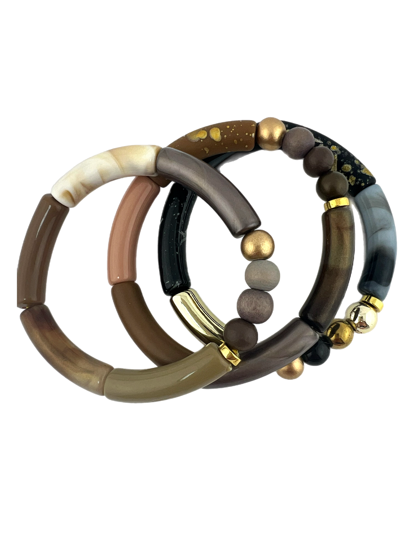Armband Tube combi beige bruin