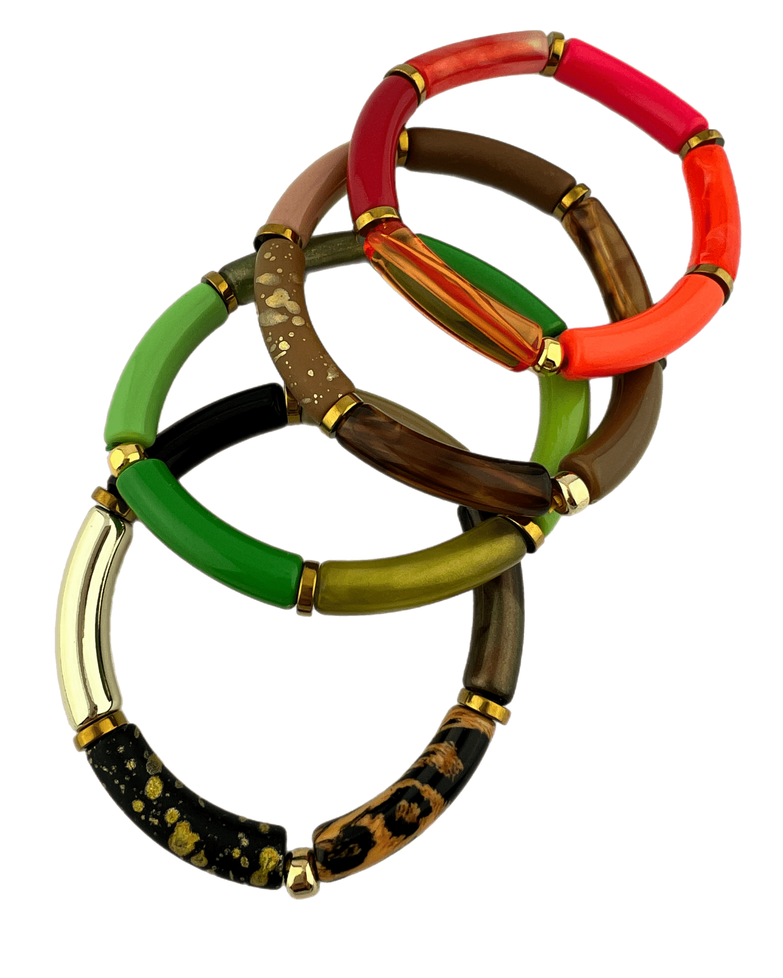 Armband Tube winterkleuren mix goud - HanneHaves