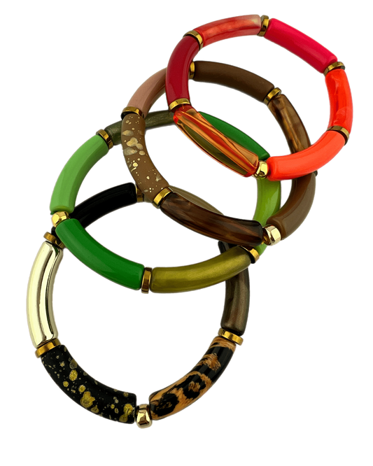 Armband Tube winterkleuren mix goud - HanneHaves