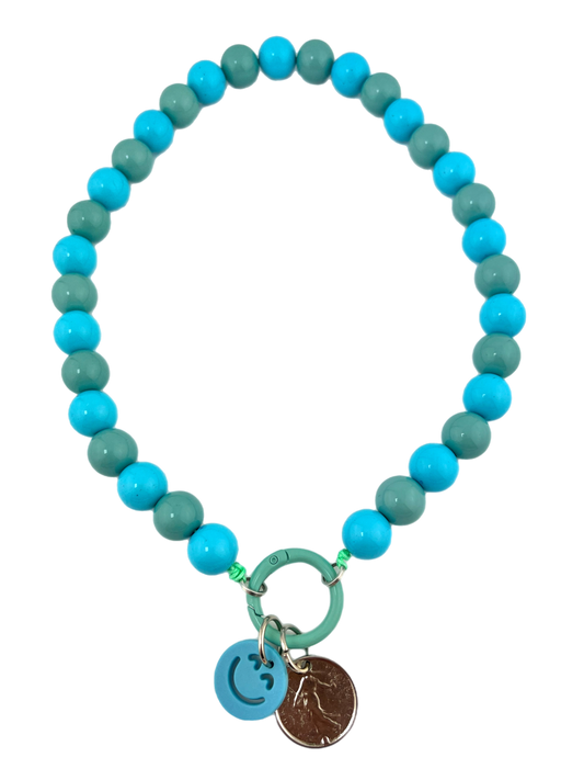 Ketting Big Beads turquoise 14 mm