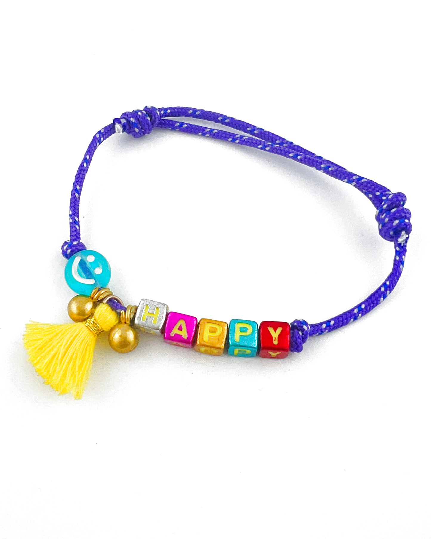 Armband Smiley Letters(Kies uit meerdere kleuren koord)