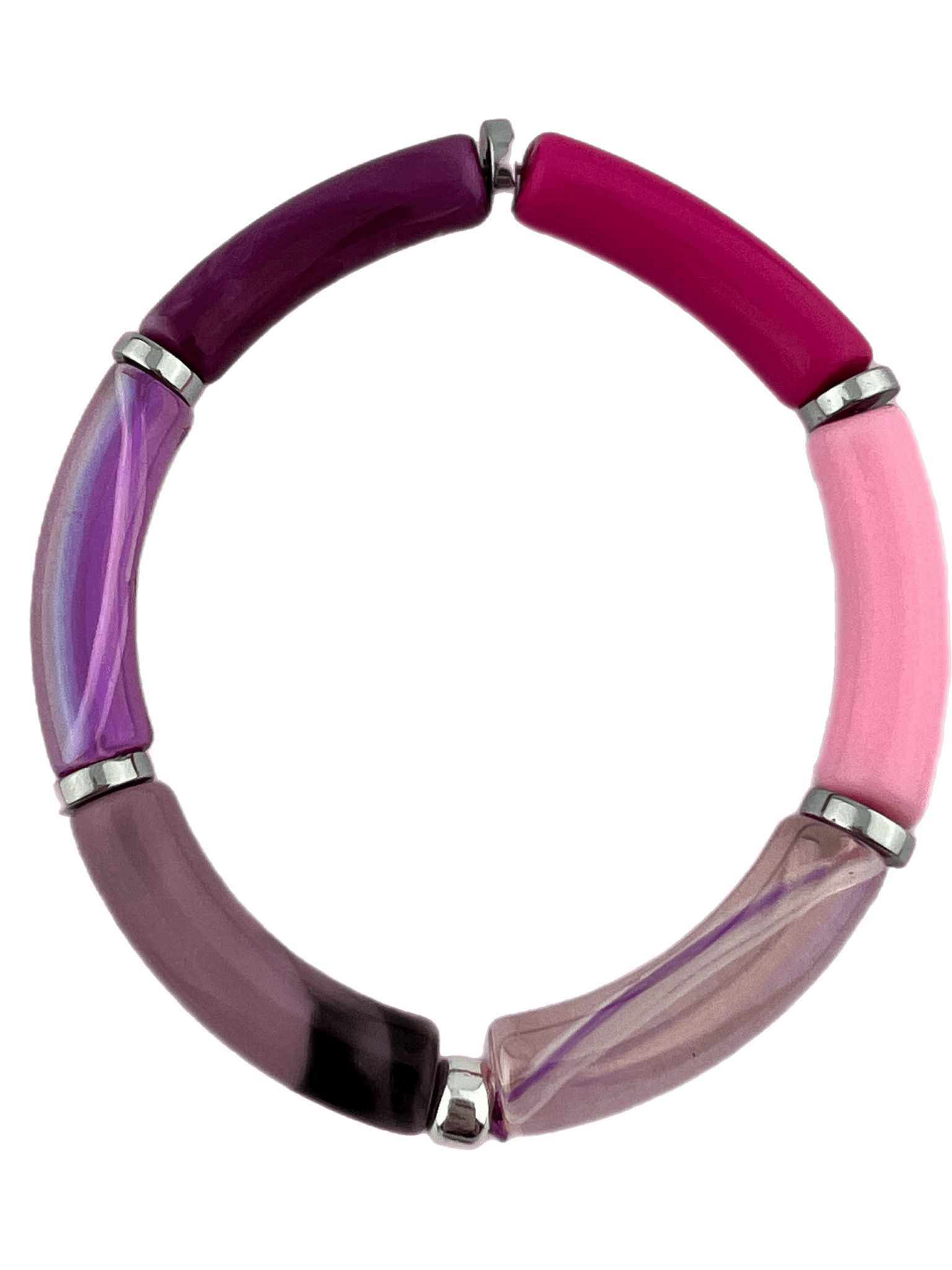 Armband Tube winterkleuren paars mix zilver - HanneHaves