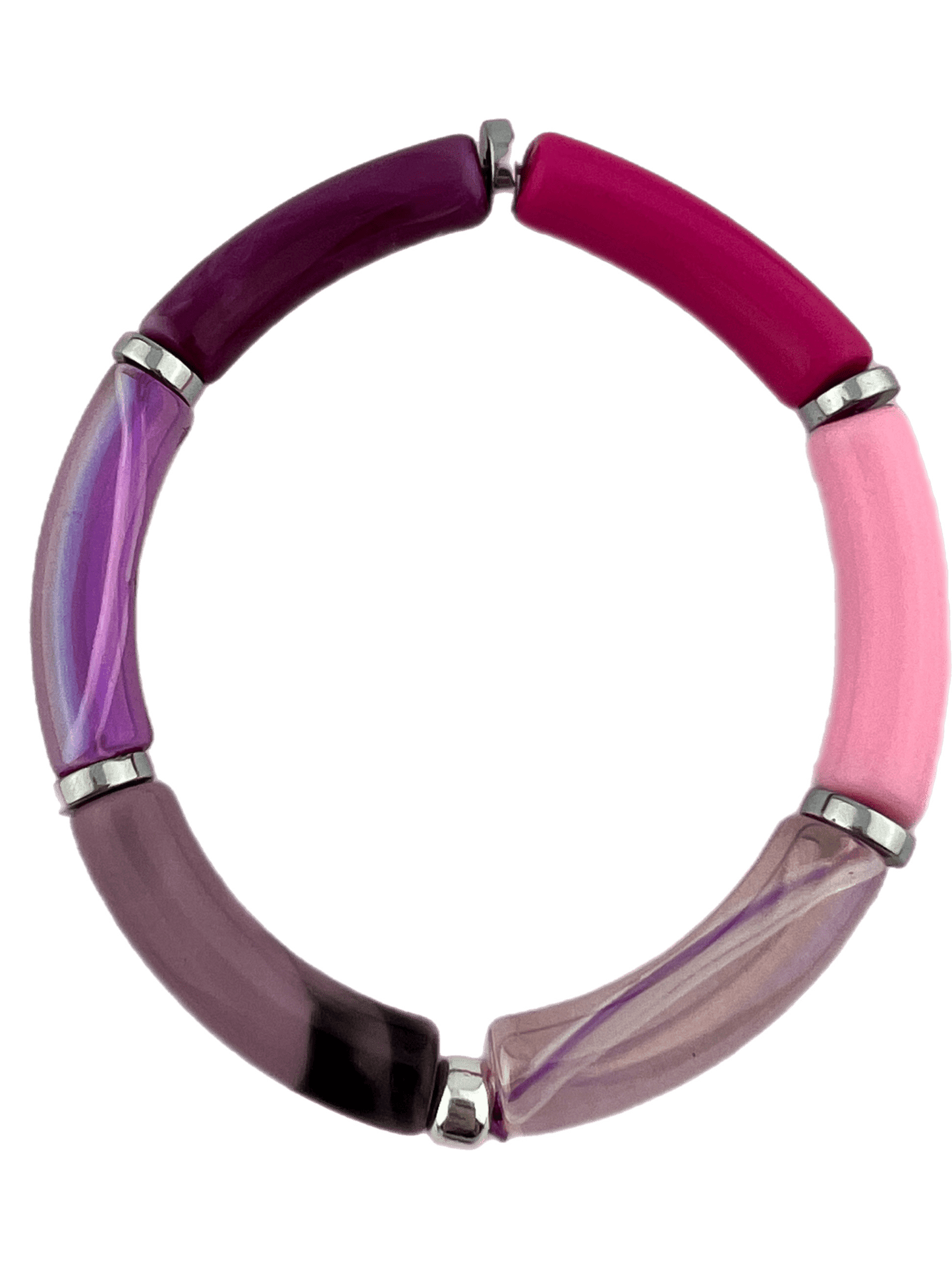 Armband Tube winterkleuren paars mix zilver - HanneHaves