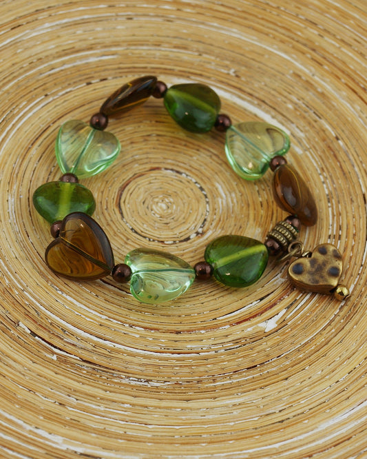 Armband Harten Groen Brons