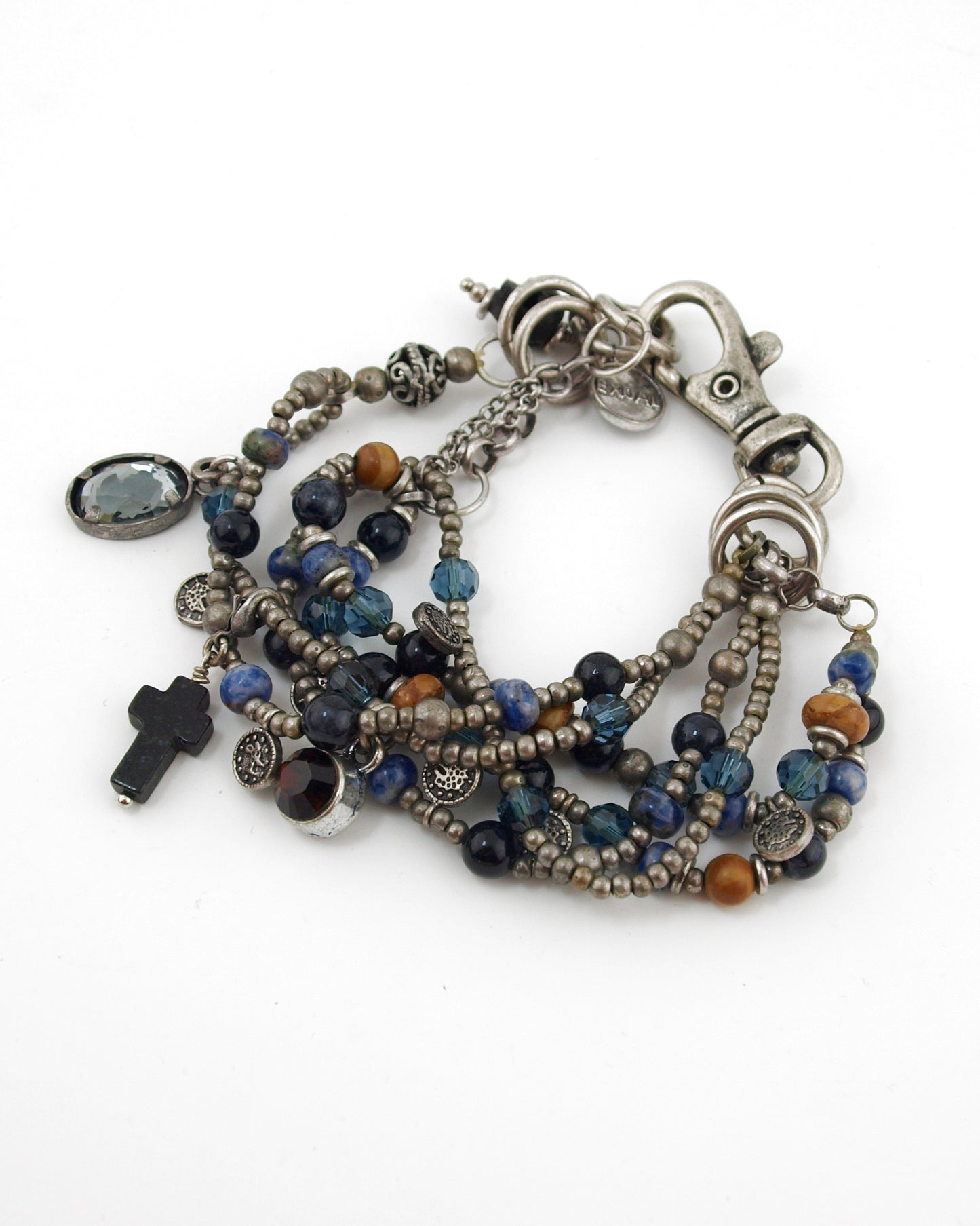 Bedel armband zwart blauw