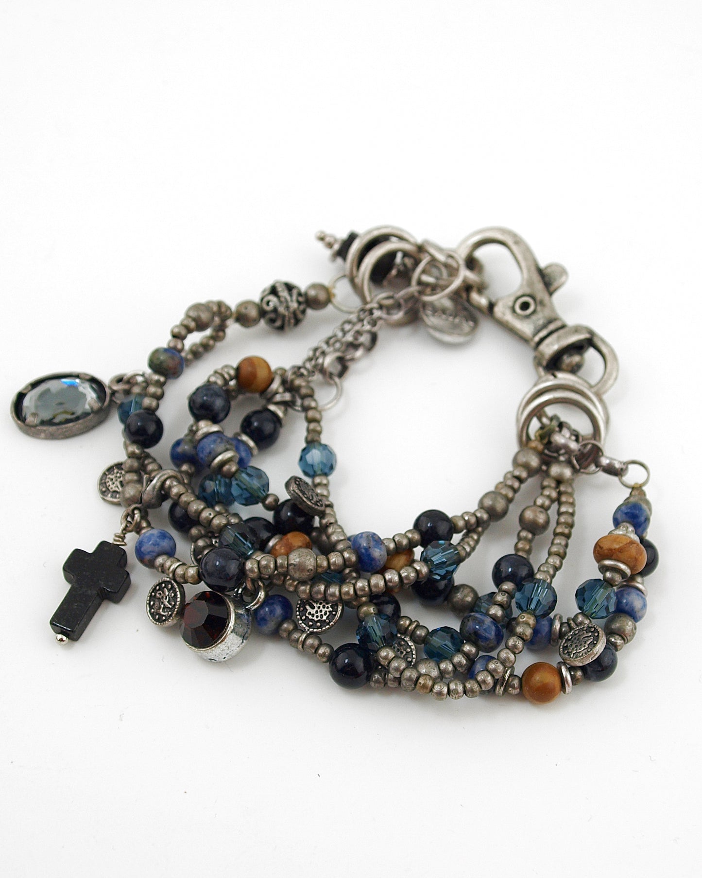 Bedel armband zwart blauw
