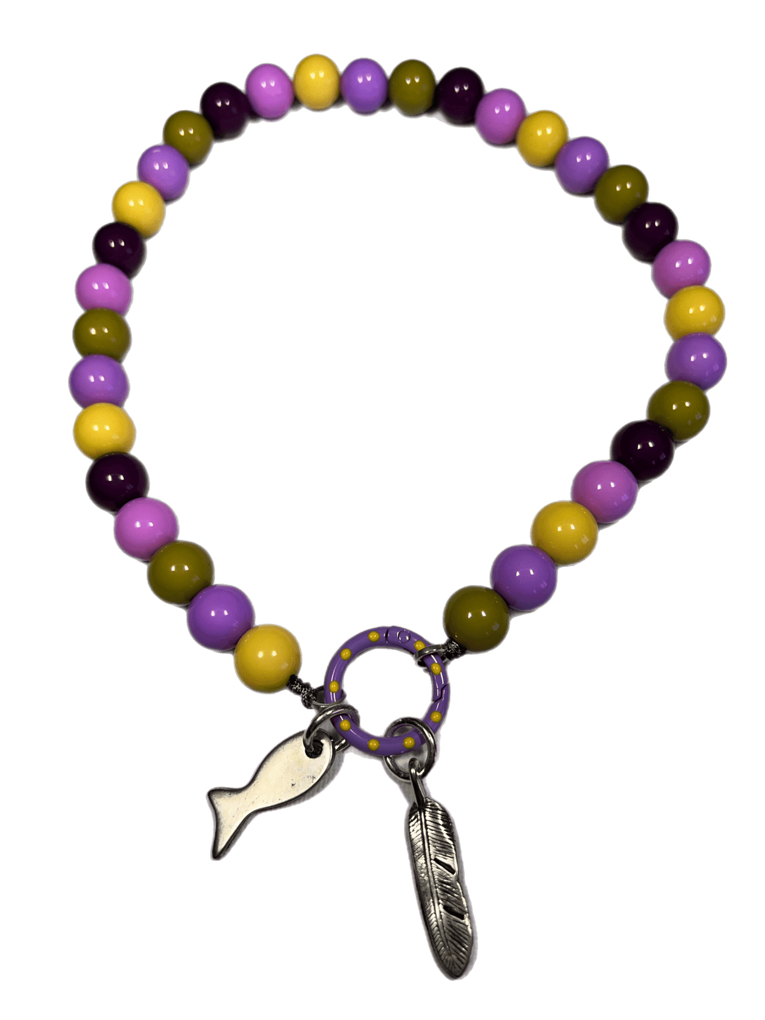 Ketting Big Beads paars lila vis 14 mm - HanneHaves