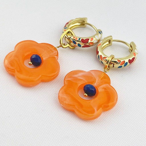 Oorbellen creolen Florales Naranja
