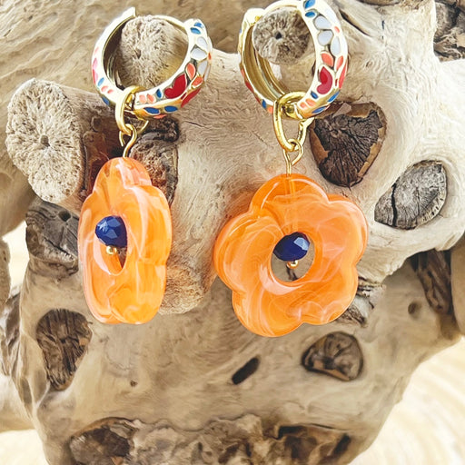 Oorbellen creolen Florales Naranja