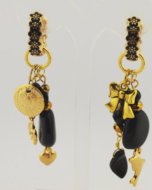 Oorbellen creolen Florales Kobalto