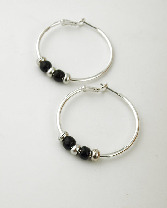 Oorbellen Creolen: Silver Beads - HanneHaves