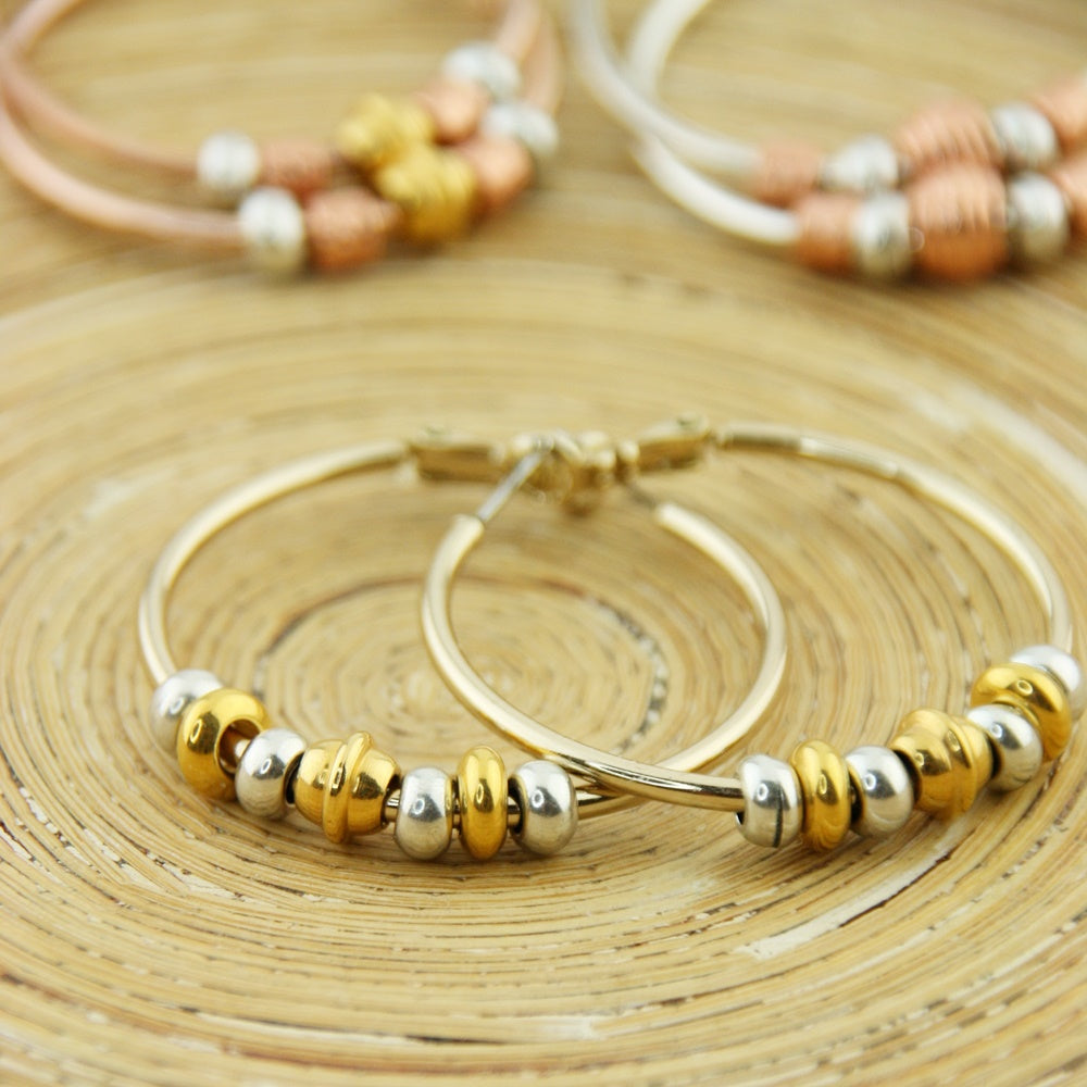 Oorbellen Creolen: Gold Beads