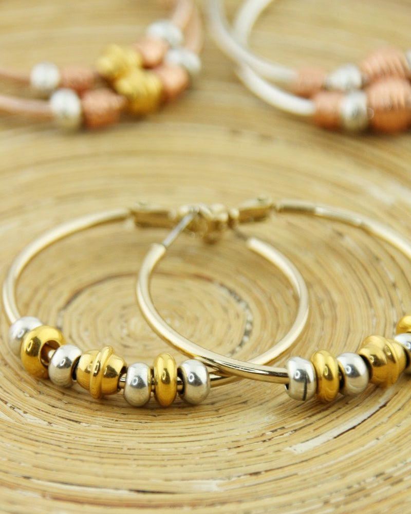 Oorbellen Creolen: Gold Beads