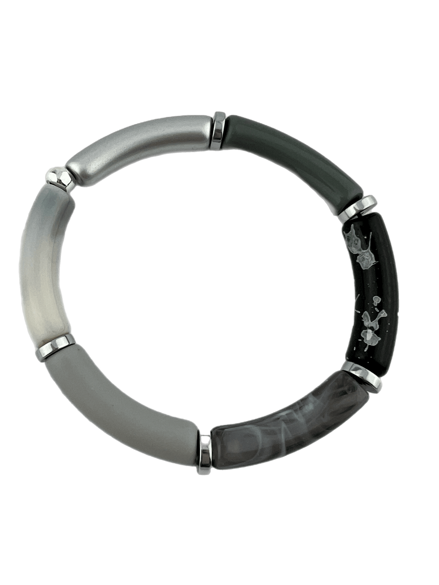 Armband Tube winterkleuren blauw mix zilver - HanneHaves