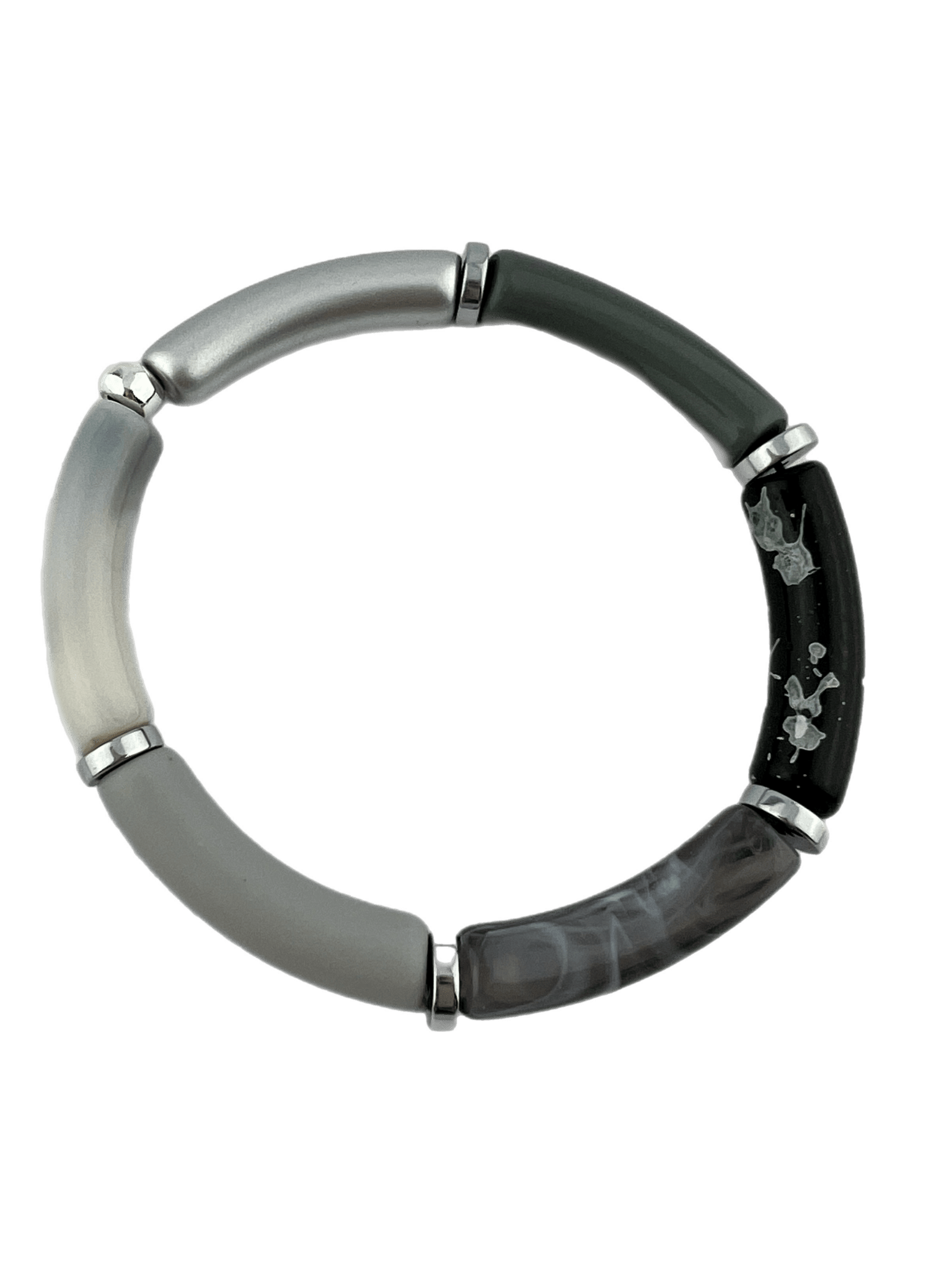 Armband Tube winterkleuren blauw mix zilver - HanneHaves