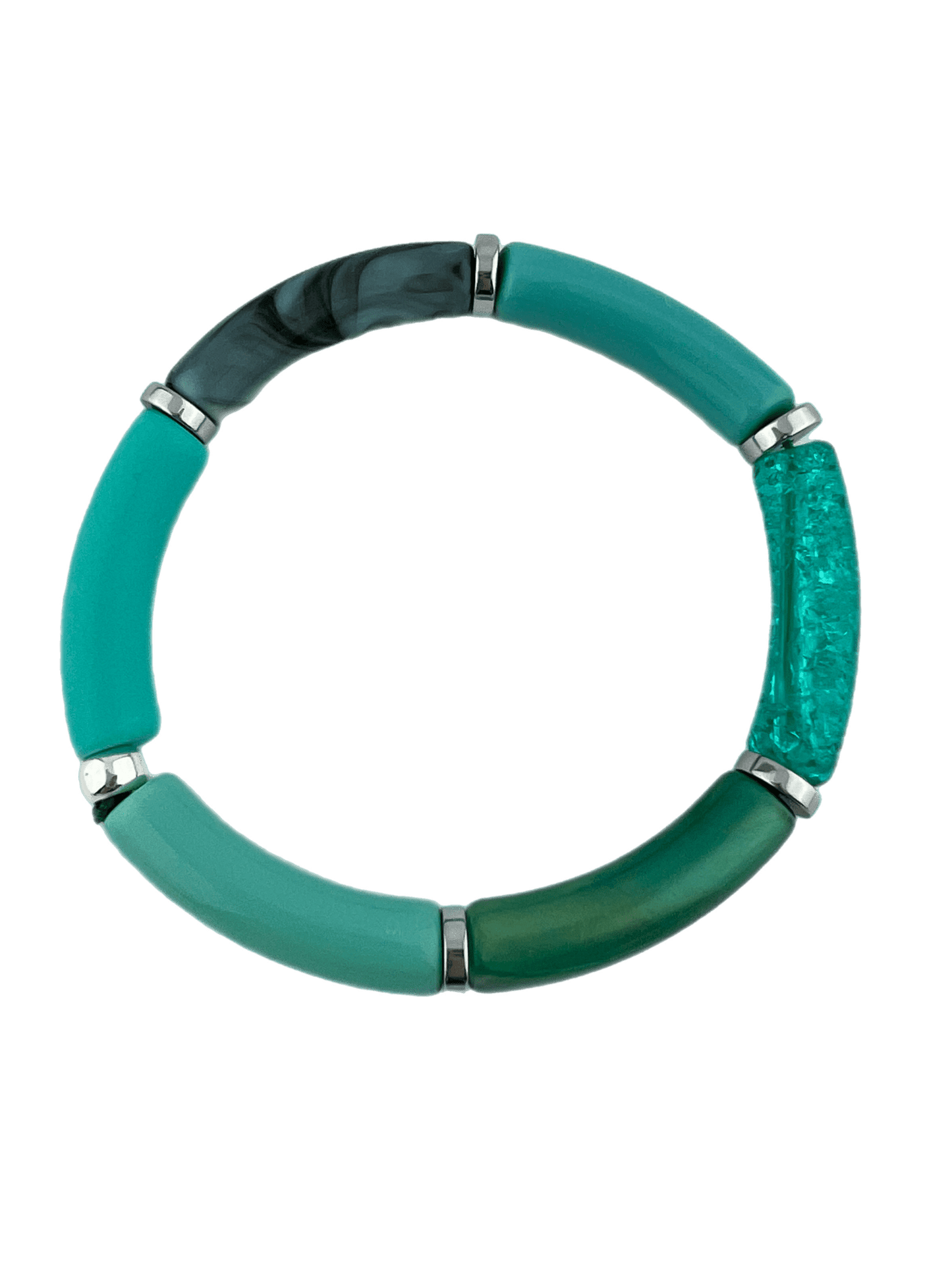 Armband Tube winterkleuren blauw mix zilver - HanneHaves