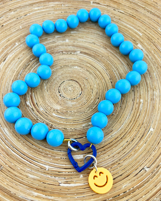 Ketting Big Beads blauw 12 mm