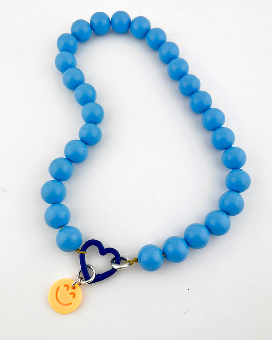Ketting Big Beads blauw 12 mm