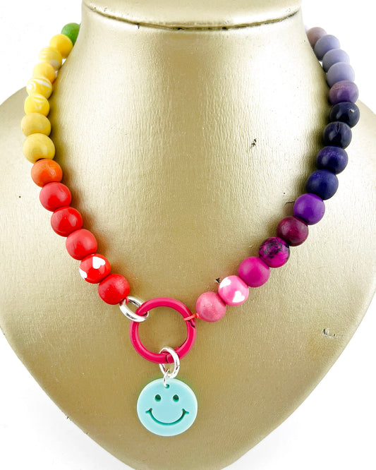 Ketting Big Beads regenboog 10 mm