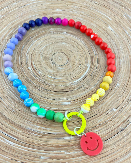 Ketting Big Beads regenboog 10 mm rood
