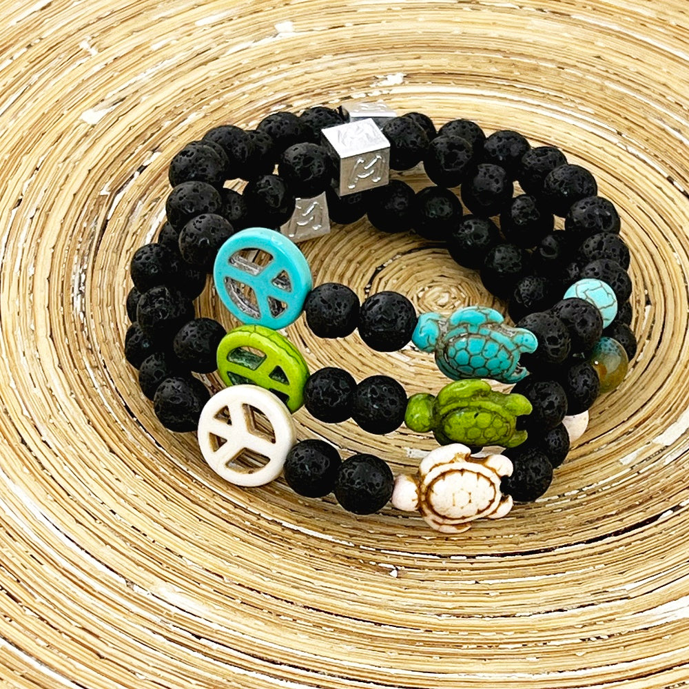 Natuursteenarmband Lava Energie