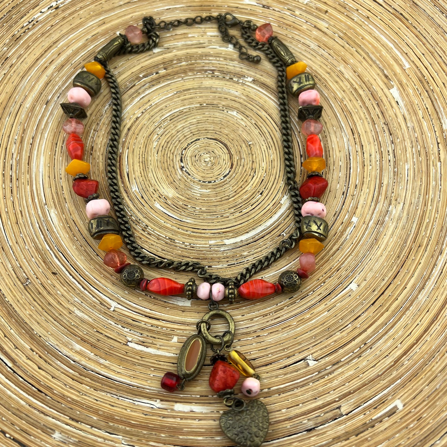 Ketting Coral big beads