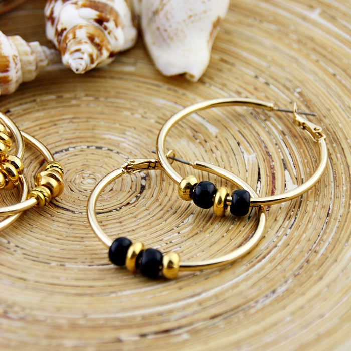 Oorbellen Creolen: Gold Beads