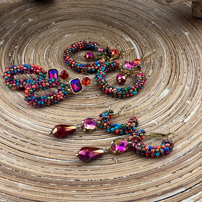 Oorbellen Multi Color Circle