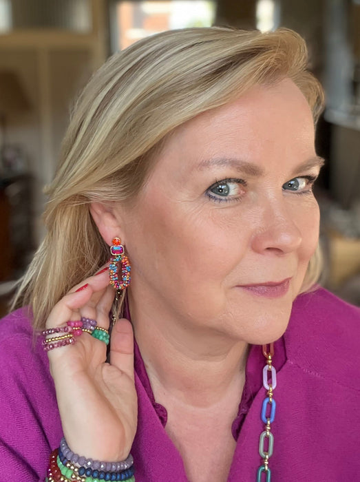 Oorbellen Multi Color Oval