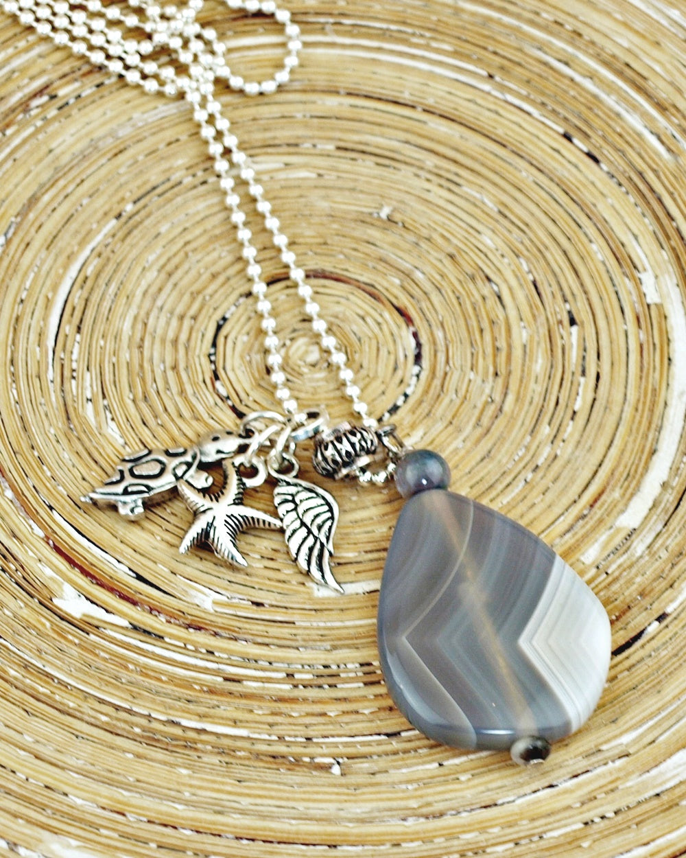 Lange ketting Grey Sea vibes