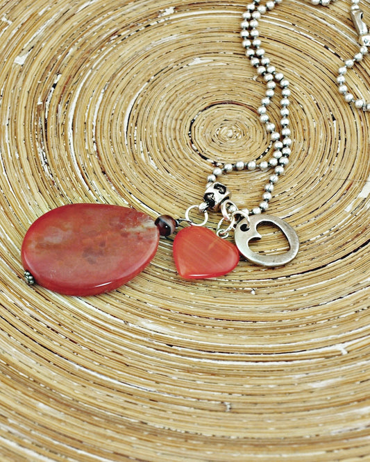 Lange ketting Three Hearts