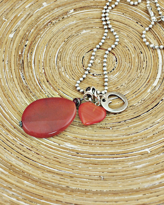 Lange ketting Three Hearts