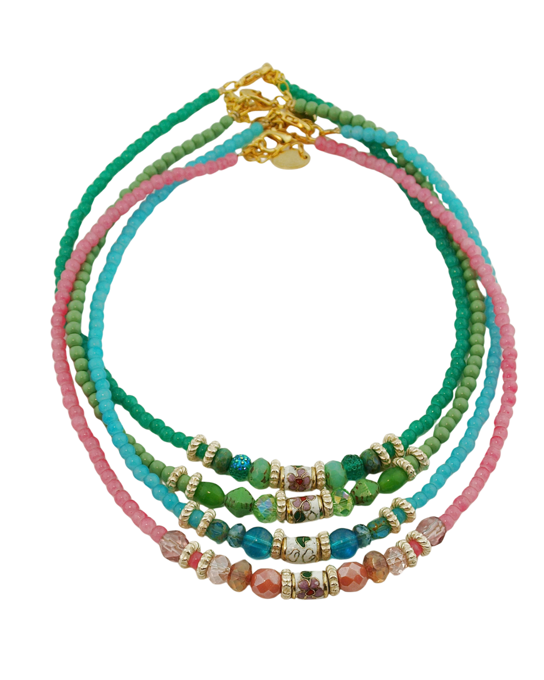 Korte ketting Boho Cloisonne Bloem