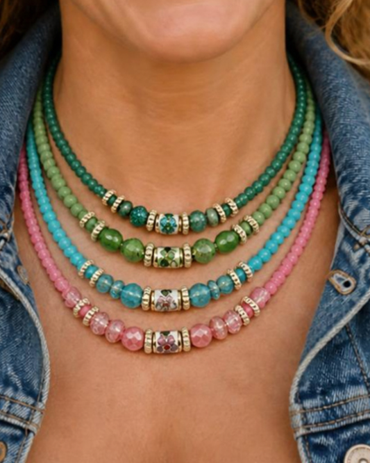 Korte ketting Boho Cloisonne Bloem