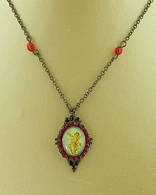 Korte ketting beschermengel medaillon