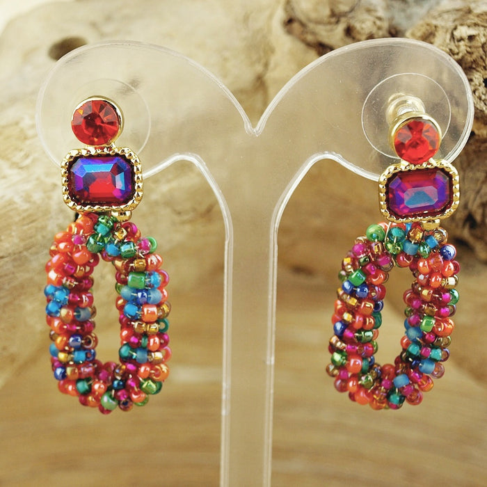 Oorbellen Multi Color Oval